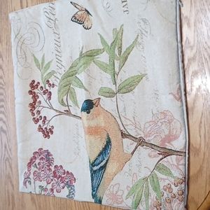 Two Square Bird & Berry Pillow cover